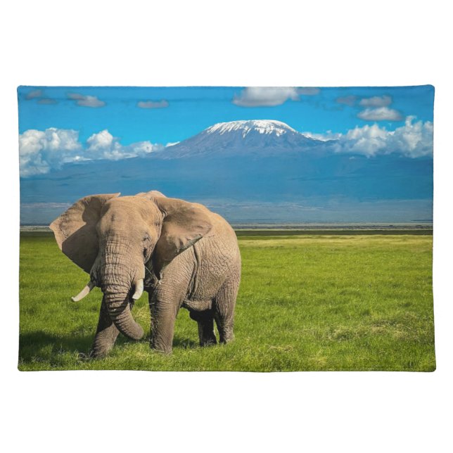Mountains | Mount Kilimanjaro Tanzania, Africa Cloth Placemat (Front)