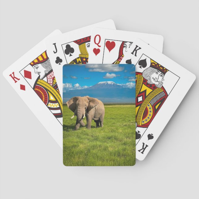 Mountains | Mount Kilimanjaro Tanzania, Africa Poker Cards (Back)