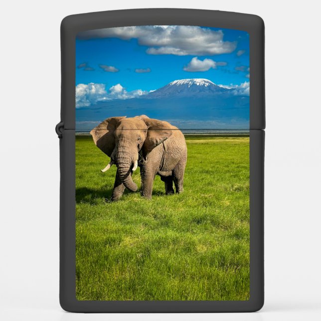 Mountains | Mount Kilimanjaro Tanzania, Africa Zippo Lighter (Front)