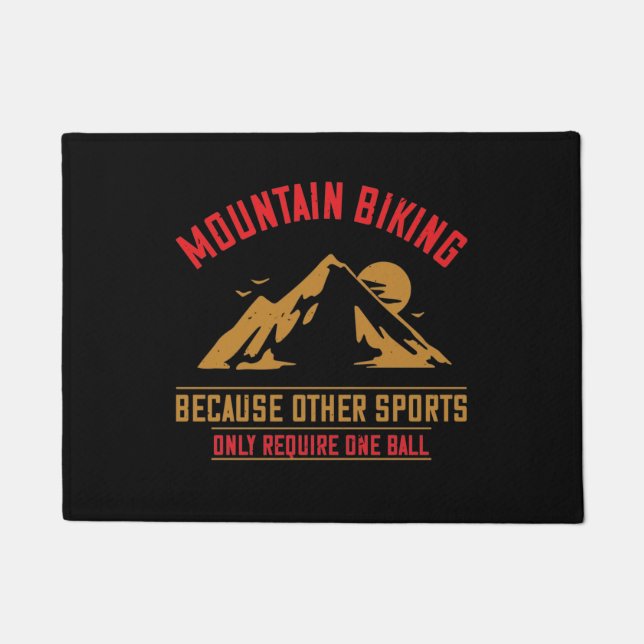 Mountains - Mountain Biking Without Ball Doormat (Front)