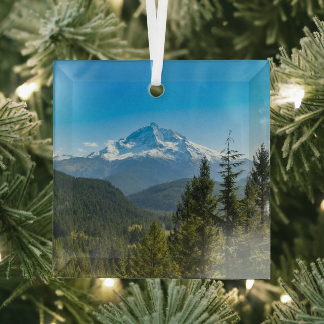 Mountains | Mt. Hood Oregon Glass Ornament (Insitu)