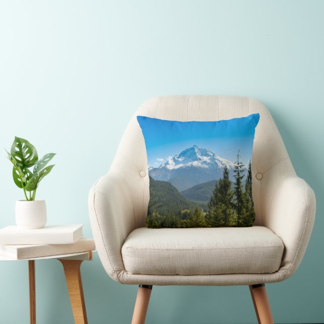 Mountains | Mt. Hood Oregon Throw Pillow (Chair)