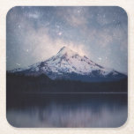 Mountains | Mt. Hood Portland, Oregon Square Paper Coaster<br><div class="desc">This amazing Getty Images photo features the Milky Way over Lost Lake,  with Mt. Hood in the background.</div>