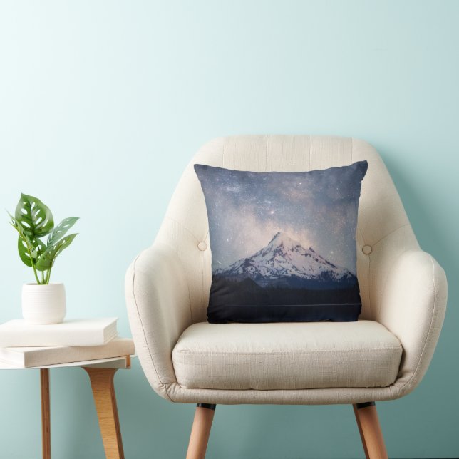 Mountains | Mt. Hood Portland, Oregon Throw Pillow (Chair)