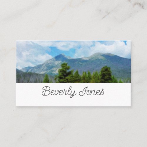 mountains nature landscape art on white business card