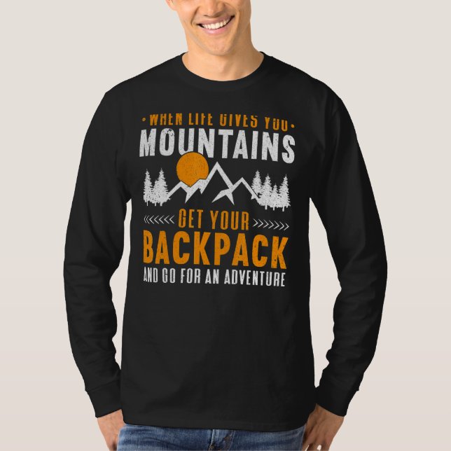 Mountains Outdoor Camping Hiking Backpacking T-Shirt (Front)