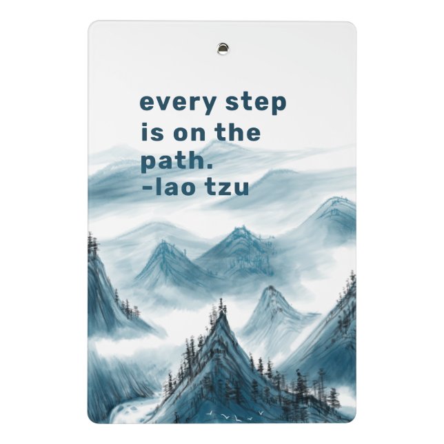 Mountains Painting Inspiring Quote Add Your Name Mini Clipboard (Back)