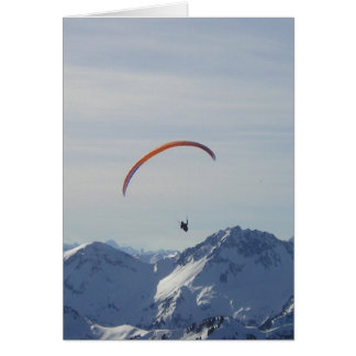 mountains paragliding fly to freedom and success cards