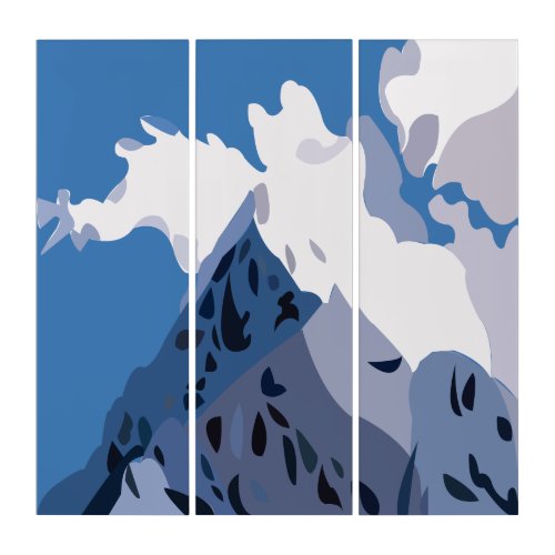 Mountains Peaks Nature Landscape Triptych