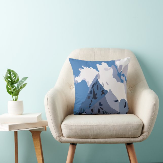 Mountains Peaks Nature  Throw Pillow (Chair)