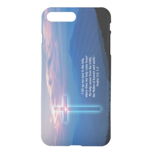 Mountains photo and cross Psalm 121 1_2 iPhone 8 Plus7 Plus Case