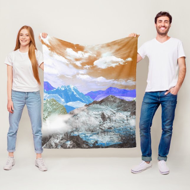 Mountains (photo montage) 2 fleece blanket (In Situ)