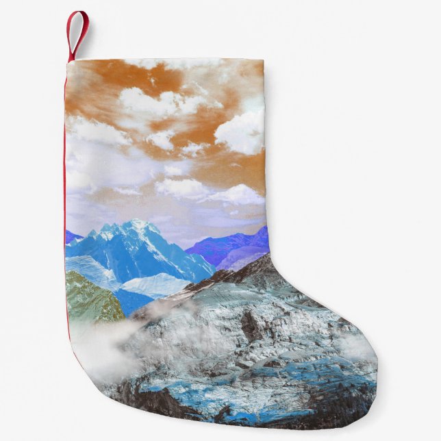 Mountains (photo montage) 2 small christmas stocking (Front)
