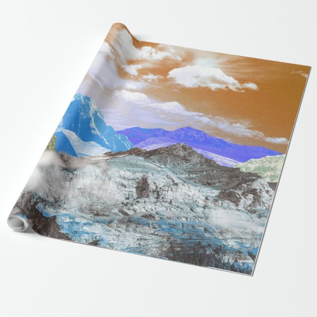 Mountains (photo montage) 2 wrapping paper (Unrolled)