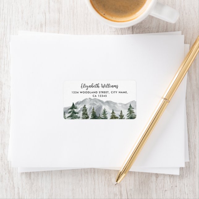 Mountains Pine Forest Address Label (Insitu)