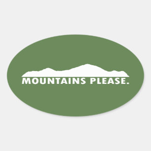 Mountains Please Oval Sticker