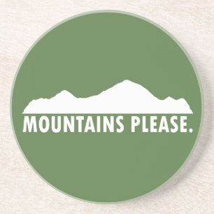 Mountains Please Sandstone Coaster