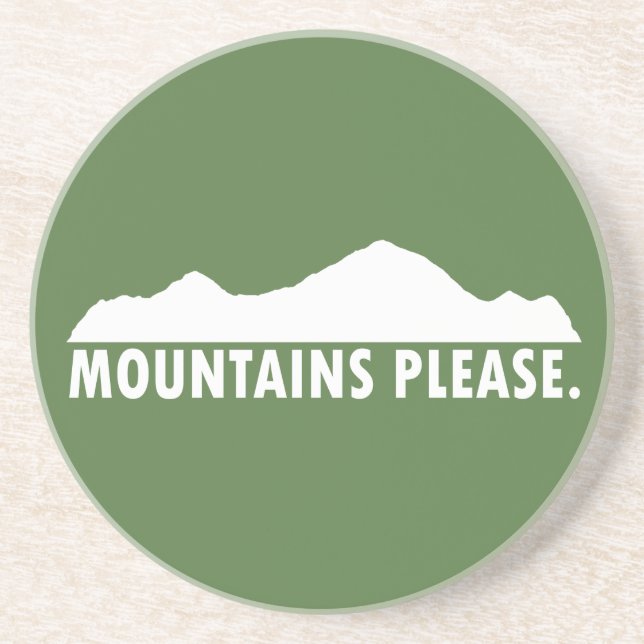Mountains Please Sandstone Coaster (Front)