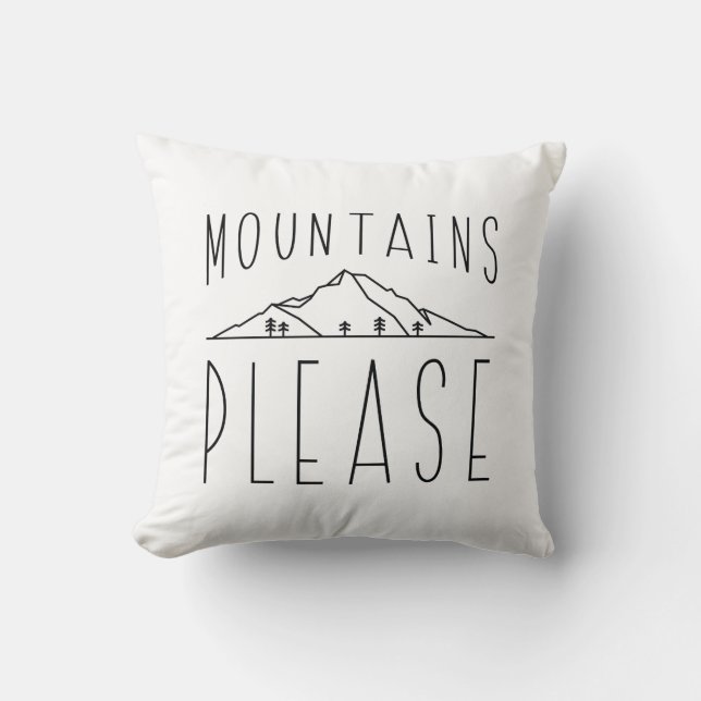 Mountains Please Throw Pillow (Front)