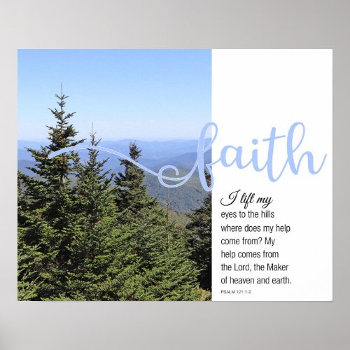 Mountains Psalm 1211_2 Faith Poster