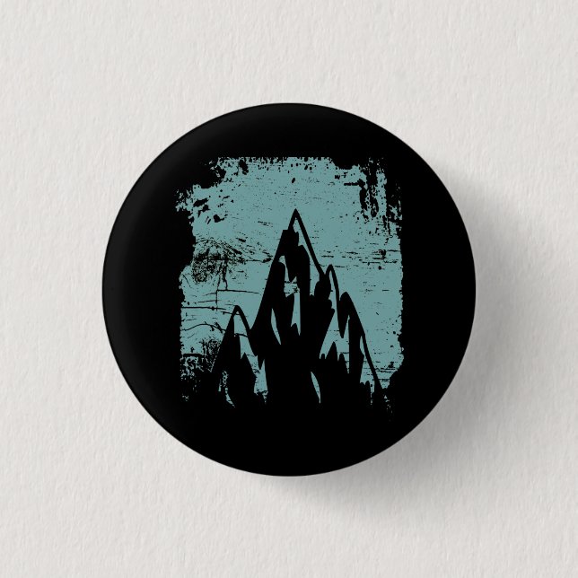 Mountains Retro Design Button (Front)