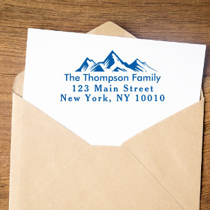 Mountains Return Address Family Name Custom Self-inking Stamp
