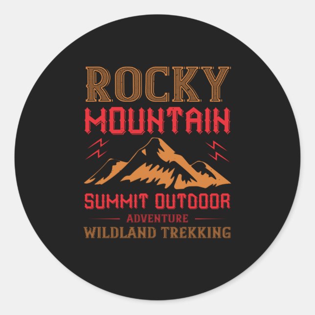 Mountains - Rocky Mountain Outdoor Adventure Classic Round Sticker (Front)