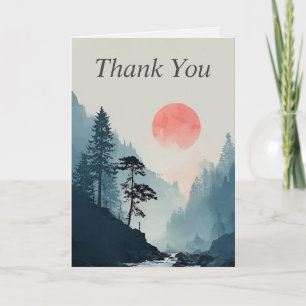 Mountains & Setting Sun Thank You Card