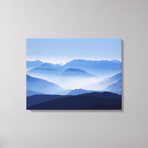 Mountains silhouette clouds canvas print