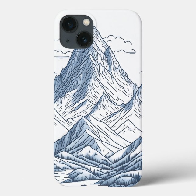 Mountains Sketches Case-Mate iPhone Case (Back)