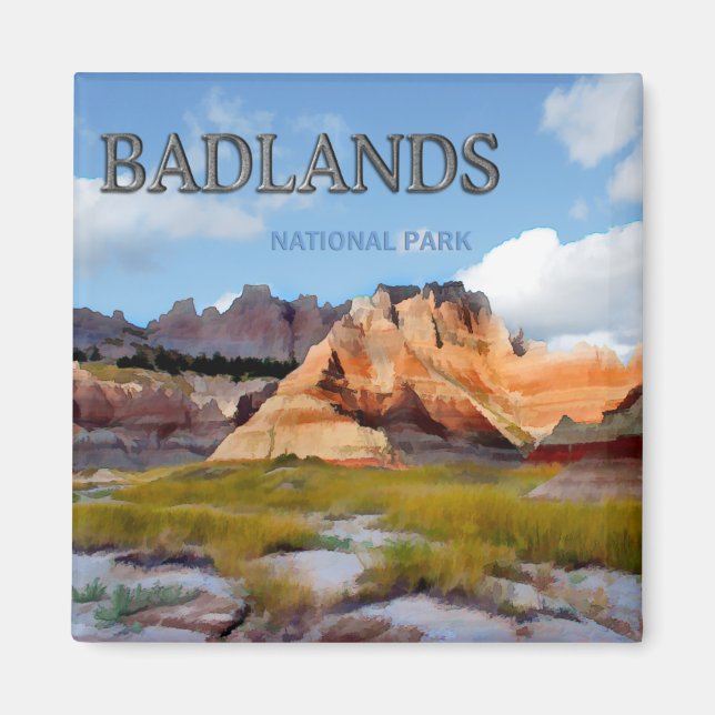 Mountains & Sky in the Badlands National Park Magnet (Front)