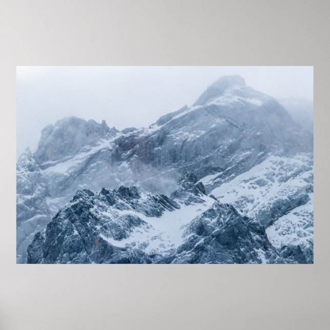 Mountains snow and fog poster (Front)