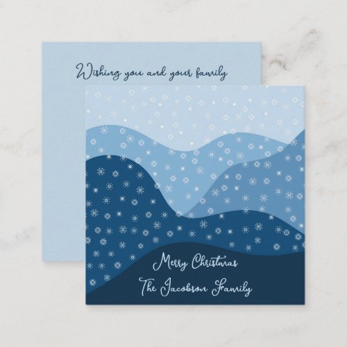 Mountains snow blue Christmas Note Card