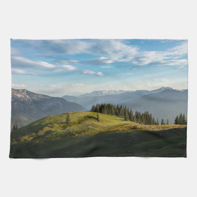 Mountains | Spitzingsee Lake, Swiss Alps Kitchen Towel (Horizontal)