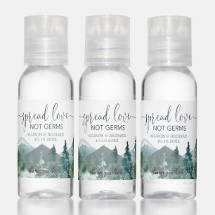 Mountains spread love not germs wedding favors hand sanitizer