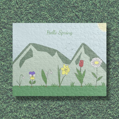 Mountains  Spring Flowers Landscape Puzzle