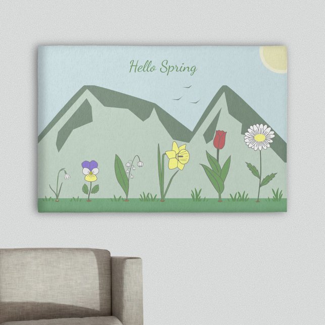 Mountains & Spring Flowers Landscape Rug (Mountains & Spring Flowers Landscape Rug)