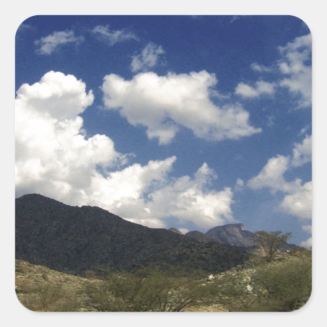 Mountains Square Sticker (Front)