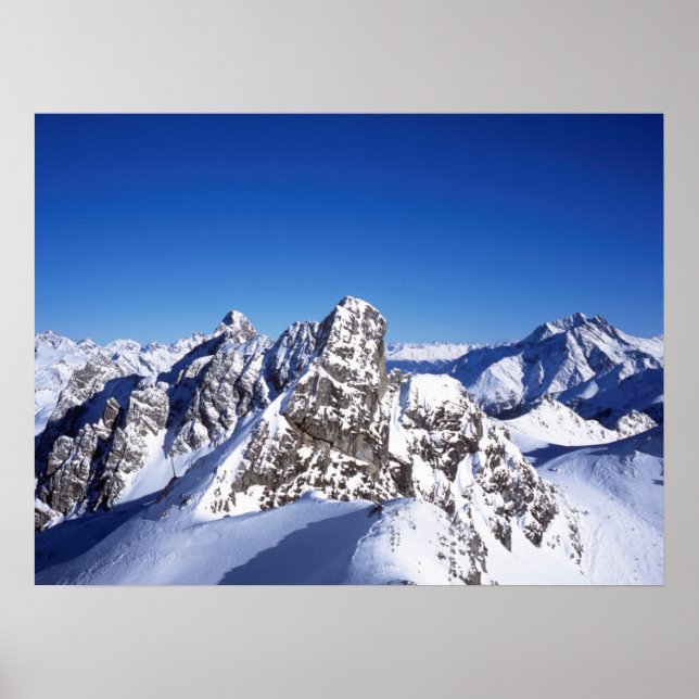 Mountains St Anton Austria Holiday Card Poster (Front)