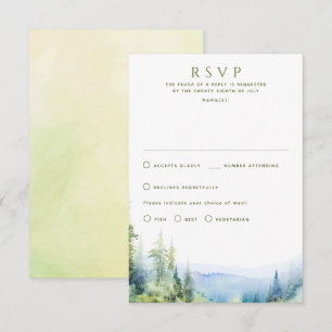 Mountains Summer Wedding RSVP Cards