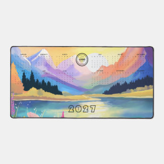 Mountains sunset - 2027 company calendar desk mat