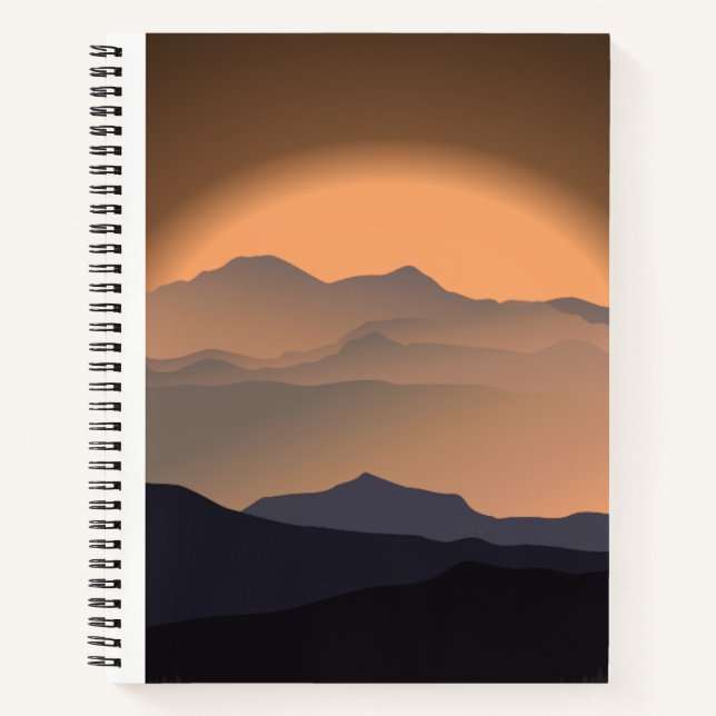 Mountains Sunset Minimalist Notebook (Front)