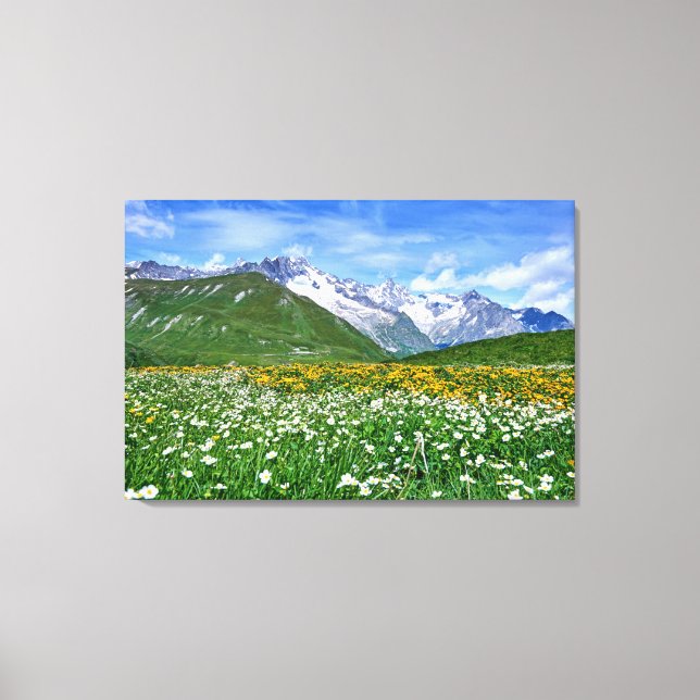 Mountains | Swiss Alps Valley Spring Canvas Print (Front)