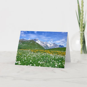 Mountains Swiss Alps Valley Spring Card