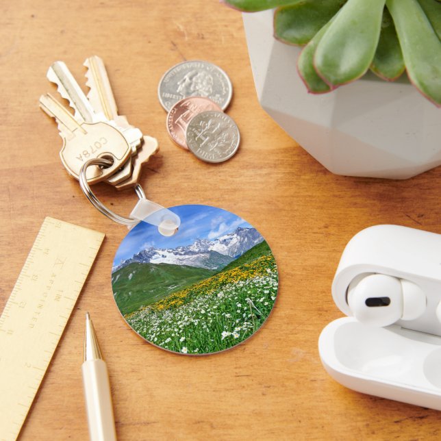 Mountains | Swiss Alps Valley Spring Keychain (Desk)