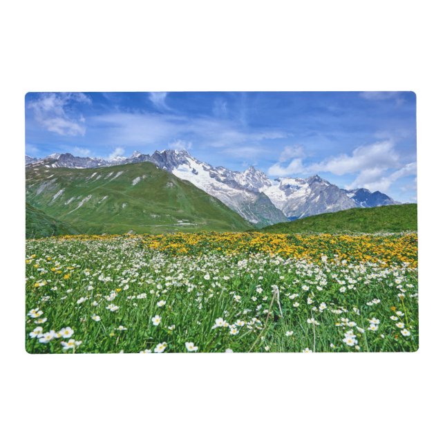 Mountains | Swiss Alps Valley Spring Placemat (Front)