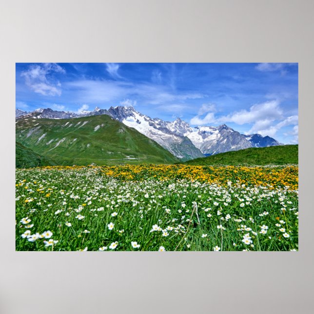 Mountains | Swiss Alps Valley Spring Poster (Front)