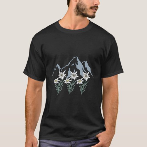 Mountains Switzerland Alps Edelweiss Basket Alpine T_Shirt