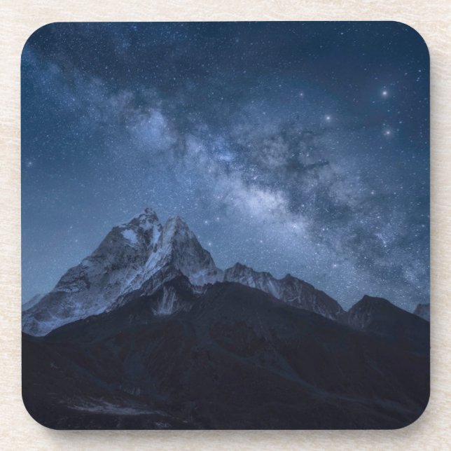 Mountains | Thamserku Mountain, Nepal Beverage Coaster (Front)