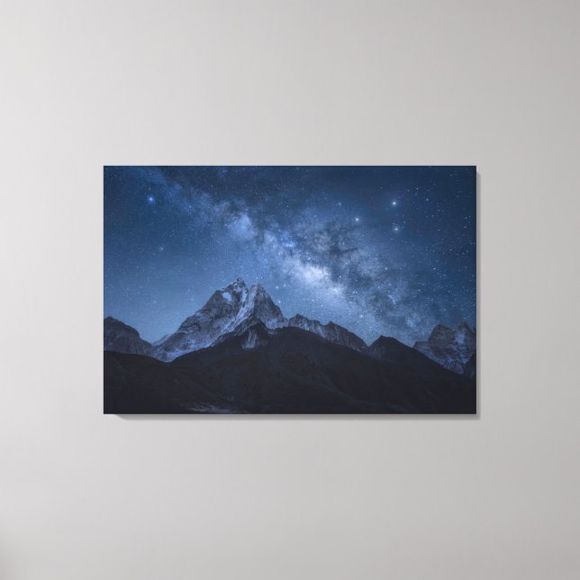 Mountains | Thamserku Mountain, Nepal Canvas Print (Front)